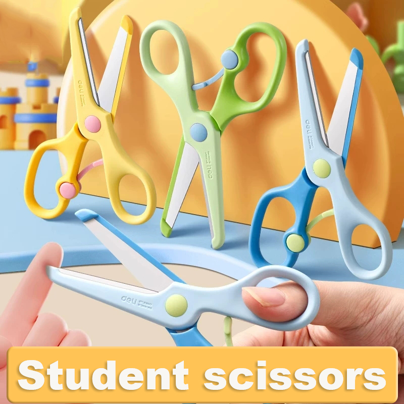 Tools Workshop Kids - กรรไกรนักเรียน 133 มม. กรรไกรนิรภัยสำหรับเด็ก ปลายมน กรรไกรตัดกระดาษแบบพกพาสำหรับงานฝีมือเด็ก