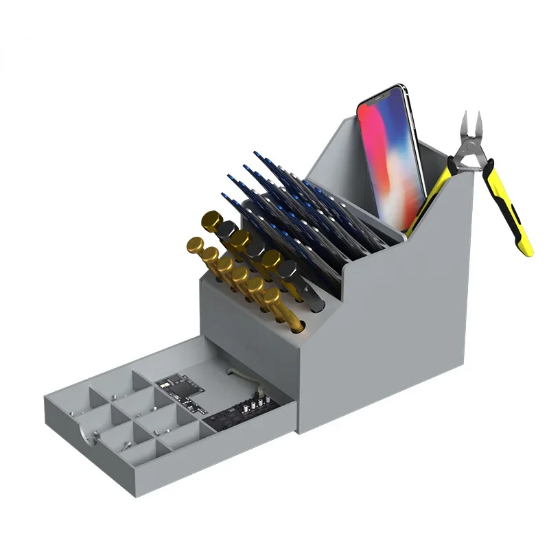 Screw Organizer Kit - ความจุขนาดใหญ่สก์ท็อปไขควงแหนบเครื่องมือชั้นเก็บ,สกรูออแกไนเซอร์ชั้นวางโทรศัพท์มือถือคอมพิวเตอร์ซ่อมกล่องเก็บ