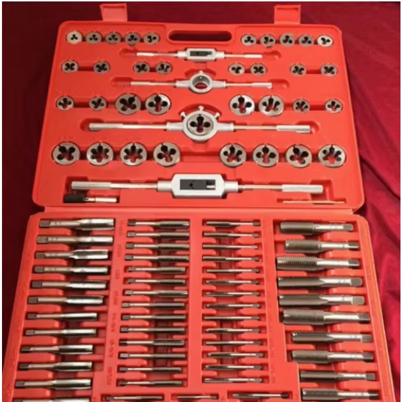 Tap Die Set - ชุดเครื่องมือต๊าปและไดร์เกลียวเมตริกแบบมืออาชีพ 110 ชิ้น ในกล่องแข็งแรง สำหรับงานโลหะและงานไม้